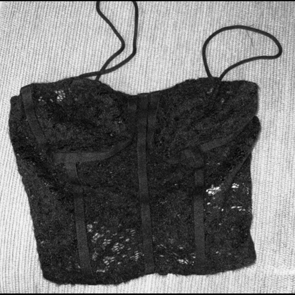 New Solid Black Bustier Soft Lace Cami Spaghetti Strap Tank Top - Picture 11 of 12